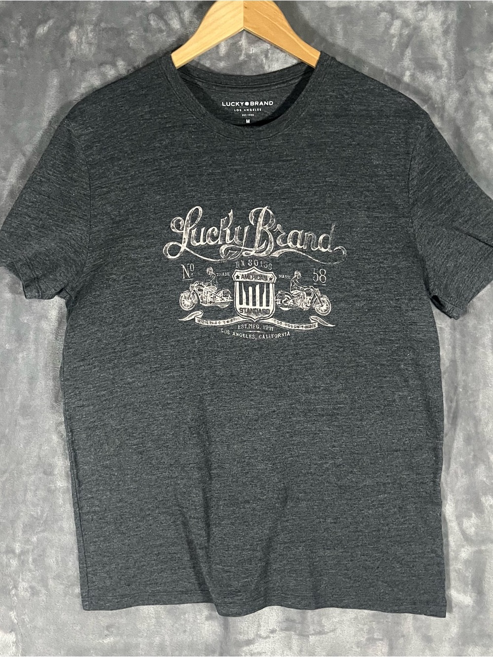 Lucky Brand Charcoal Gray Short-Sleeve Graphic Tee